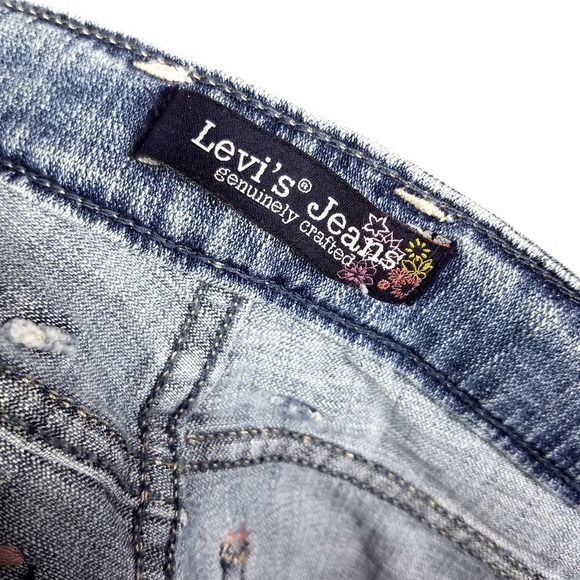 Levi's 70's Vibe Low Rise Fringe Hem Flare Jeans Denim - Picture 6 of 9